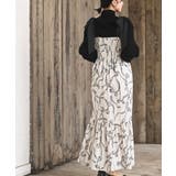 リボン柄プリントシャーリング肩リボンワンピース | rps | 詳細画像4 