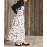 リボン柄プリントシャーリング肩リボンワンピース | rps | 詳細画像5 