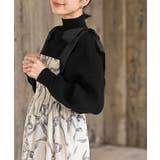 リボン柄プリントシャーリング肩リボンワンピース | rps | 詳細画像7 