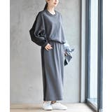 CHACグレー | 布帛切替裏毛プルオーバー×スカートセットアップ | rps