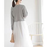 リボン刺繍ケーブル編み長袖クルーネックニットカーディガン | rps | 詳細画像12 