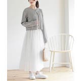 リボン刺繍ケーブル編み長袖クルーネックニットカーディガン | rps | 詳細画像13 