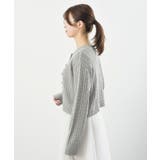 リボン刺繍ケーブル編み長袖クルーネックニットカーディガン | rps | 詳細画像27 