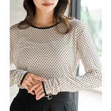 アイボリー | フロッキードットチュールクルーネッククプルオーバー | rps