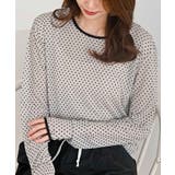 グレー | フロッキードットチュールクルーネッククプルオーバー | rps