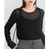 ブラック | フロッキードットチュールクルーネッククプルオーバー | rps