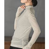 アイボリー | フロッキードットチュールハイネックプルオーバー | rps