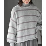 杢グレー | ハイネックボーダーニットプルオーバー | rps