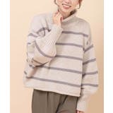 オフベージュ | ハイネックボーダーニットプルオーバー | rps