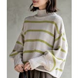 Lベージュ | ハイネックボーダーニットプルオーバー | rps