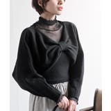 ブラック | リボンデザインニットカーデ＋キャミアンサンブル | rps