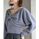 ブルー | リボンデザインニットカーデ＋キャミアンサンブル | rps