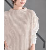 畦編みフェイクレイヤードニットプルオーバー | rps | 詳細画像31 
