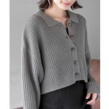 CHACグレー | 襟付きニットショートカーディガン | rps