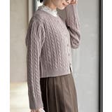 ハート刺繍ケーブルニットクルーネックカーディガン | rps | 詳細画像27 