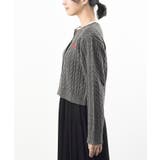 ハート刺繍ケーブルニットクルーネックカーディガン | rps | 詳細画像37 