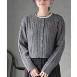 ハート刺繍ケーブルニットクルーネックカーディガン | rps | 詳細画像6 