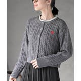 ハート刺繍ケーブルニットクルーネックカーディガン | rps | 詳細画像7 