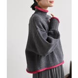 CHACグレー | 配色ラインハイネックニットプルオーバー | rps