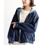 ネイビー | フード付きデニムジャケット | rps