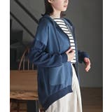 インディゴ裏毛布帛切替ジップパーカー | rps | 詳細画像13 