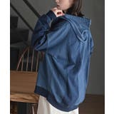 インディゴ裏毛布帛切替ジップパーカー | rps | 詳細画像15 