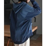 インディゴ裏毛布帛切替ジップパーカー | rps | 詳細画像16 