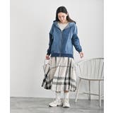 インディゴ裏毛布帛切替ジップパーカー | rps | 詳細画像2 