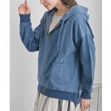 インディゴ裏毛布帛切替ジップパーカー | rps | 詳細画像7 