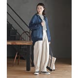 インディゴ裏毛布帛切替ジップパーカー | rps | 詳細画像9 