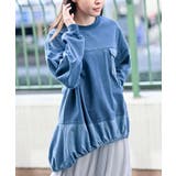 インディゴ裏毛コクーンチュニック | rps | 詳細画像5 