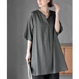 CHACグレー | サイドリボンスキッパーブラウス | rps