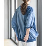 インディゴ天竺ストライプ切替プルオーバー | rps | 詳細画像8 