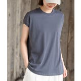 ブルー | リブ使いフレンチスリーブTシャツ | rps