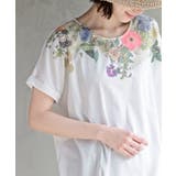 アンティークフラワープリントタックTシャツ | rps | 詳細画像14