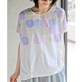 水彩ブロックプリントタックTシャツ | rps | 詳細画像6