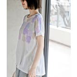 水彩ブロックプリントタックTシャツ | rps | 詳細画像7