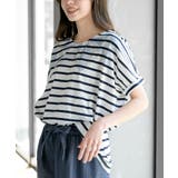 ボーダー | リボンプリントタックTシャツ | rps