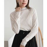 オフホワイト | ウェーブジャガードハイネックカットソー | rps