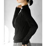 ブラック | ウェーブジャガードハイネックカットソー | rps