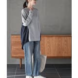 裏毛×ストライプ切替コクーンチュニック | rps | 詳細画像13 