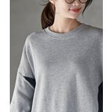 裏毛×ストライプ切替コクーンチュニック | rps | 詳細画像14 