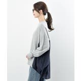 裏毛×ストライプ切替コクーンチュニック | rps | 詳細画像18 