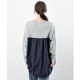 裏毛×ストライプ切替コクーンチュニック | rps | 詳細画像19 