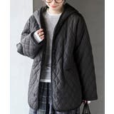 ブラック | 裏ボアフード付きキルティングショートコート | rps