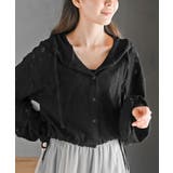 ブラック | レース透かし編みパーカー | rps