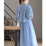 ドロスト8分袖シャツ×キャミワンピースデニムセットアップ | rps | 詳細画像16