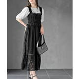 ブラック | レースシャーリングキャミワンピース | rps