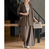 ブラウン | ダブルビッグジャケット×ワイドパンツセットアップ | rps