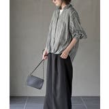 ＢＡＣＫレースアップ裾タックチェックブラウス | rps | 詳細画像11 